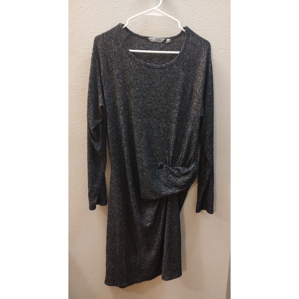 Athleta Solstice Dress Ruched XL Gray Stretchy Soft Long F10
